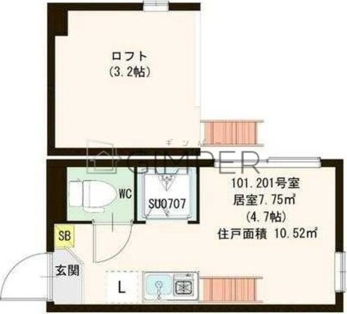 ハーモニーテラス若松町ＩＩの物件間取画像